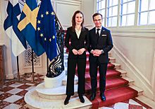 Pääministeri Sanna Marin ja Ruotsin pääministeri Ulf Kristersson Tukholmassa 2.2.2023 (52664334172)