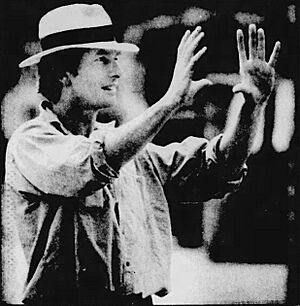 Peter Weir on the set of Witness (1984)