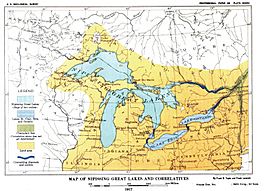 Plate 27 - Glacial Lake Nipissing and its Correlatives (USGS 1915) or 1917 Nipissing Great Lakes & correletives.JPG