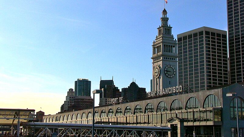 Port of San Francisco, Ferry Building Clock Tower and Waterfront, 5 December, 2011