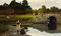 Santry River (Dublin), mouth, in Kavanagh JM - A Grey Day, Watermill Bridge (1895)