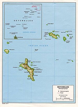 Location of Victoria on Mahé Island