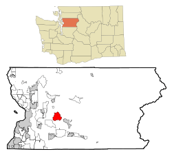 Location of Lake Roesiger, Washington