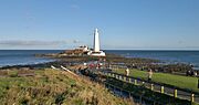 St Mary's Island and lighthouse from Curry's Point, Whitley Bay - geograph.org.uk - 2847493