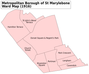 St Marylebone Met. B Ward Map 1916