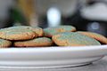 Sugar cookies with blue-tinted sugar