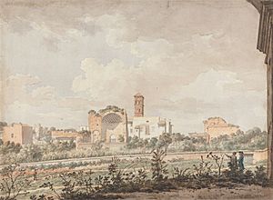 Temple of Venus and Rome from the Colosseum by William Pars