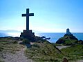 ThelargelighthouseandcrossatLlanddwyn