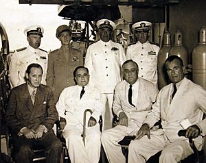 U.S. President Roosevelt and Brazilian President Getulio Vargas aboard USS Humboldt (AVP-21), 1943 (25132077365)