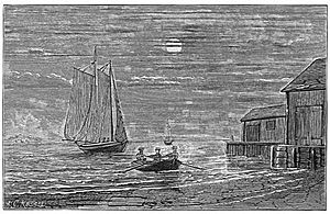 "Landing a fugitive slave at Drake's Wharf, South Boston