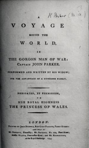 1795 book A Voyage Round the World, in the Gorgon Man of War