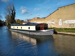 2020-01-28 widebeam on the Grand Union moored at West Drayton