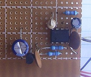 555 timer circuit perforated board