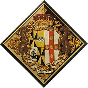 A hatchment with the arms of Lady Henrietta Villiers, Countess of Breadalbane and Holland