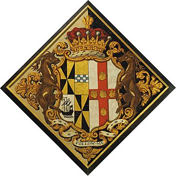 A hatchment with the arms of Lady Henrietta Villiers, Countess of Breadalbane and Holland