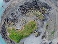 Aerial photo of La Motte tidal island, Jersey