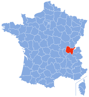 Location of Ain in France