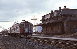 Amtrak train at Windsor, January 1980