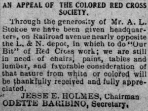 Appeal of the bay saint louis colored red cross - 1917