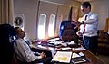 Barack Obama & Timothy Geithner on Air Force One 3-31-09