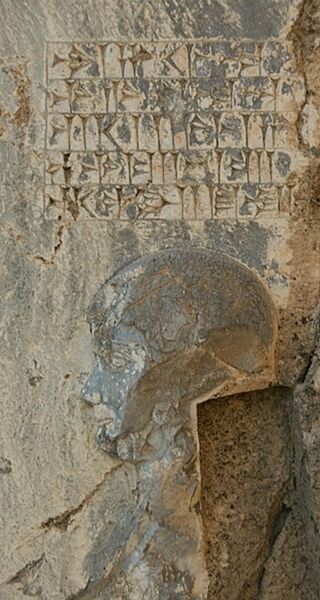 Behistun Relief, Assina