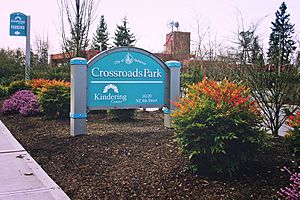Bellevue, WA — Crossroads Park sign