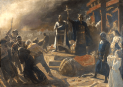 Bishop Absalon topples the god Svantevit at Arkona