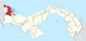 Bocas del Toro, in red, in Panama