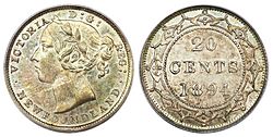 Canada Newfoundland Victoria 20 Cents 1894 (Obverse 2).jpg