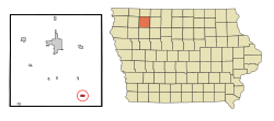 Location of Webb, Iowa