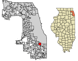 Location of Riverdale in Cook County, Illinois.