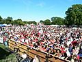 Crowd of Puerto Ricans along Paseo Boricua, in Chicago (June 2005)