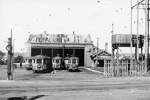 Enfield tram depot late 1940's