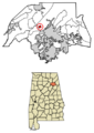 Etowah County Alabama Incorporated and Unincorporated areas Ridgeville Highlighted 0164656