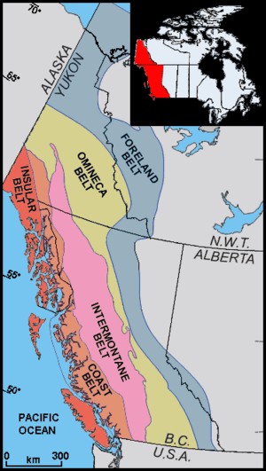 Geology belts of western Canada