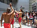 HK Causeway Bay Kai Chiu Road 3 male model outdoor photography Haysan Place waving hands Aug-2012