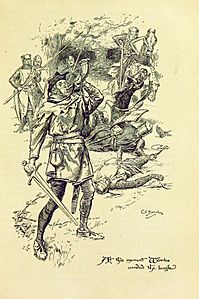 Illustration by C E Brock for Ivanhoe - opposite page385