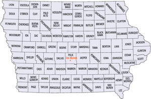 Iowa counties map