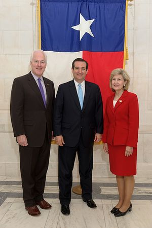 John Cornyn, Ted Cruz and Kay Bailey Hutchison