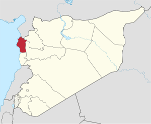 Map of Syria with Latakia highlighted