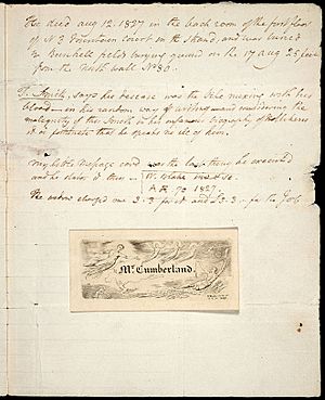 Letter to George Cumberland, 12 April 1827, object 4 Notes by Cumberland