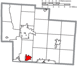 Location of Powell in Delaware County