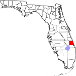 A state map highlighting St. Lucie County in the southern part of the state. It is small in size.