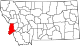 State map highlighting Ravalli County