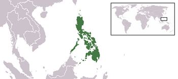 Location of the Philippines in Asia