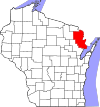 State map highlighting Marinette County