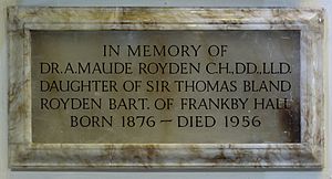 Maude Royden memorial, St John, Frankby