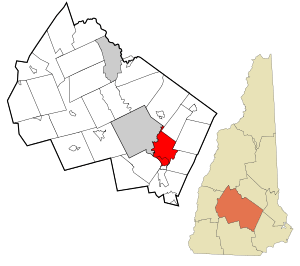 Location in Merrimack County and the state of New Hampshire.