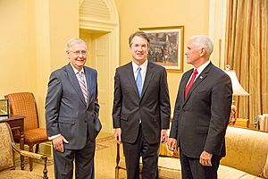 Mitch McConnell meets with Brett Kavanaugh and Mike Pence