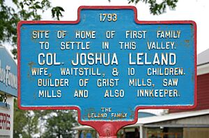 New York State historic marker – Col Joshua Leland